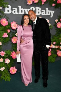 Brandi Garnett and Kenya Barris at the 2022 Baby2Baby Gala held at Pacific Design Center on November 12, 2022 in Los Angeles, California.