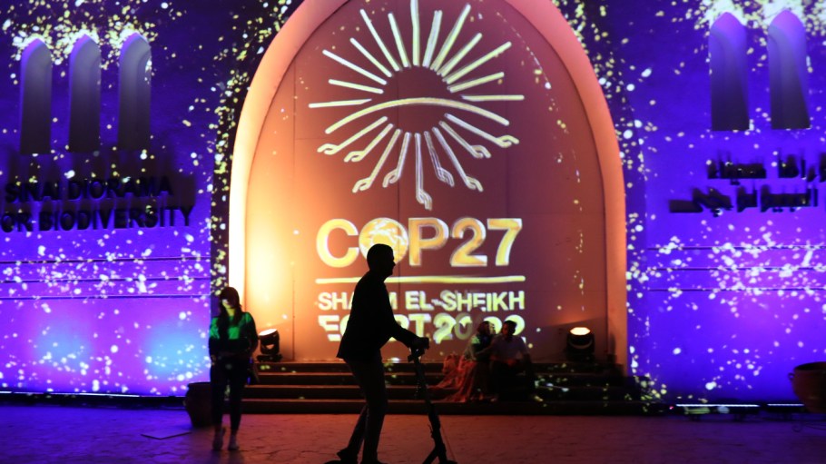 People visit the Green Zone of the 27th session of the Conference of Parties COP27 to the United Nations Framework Convention on Climate Change in Sharm El-Sheikh, Egypt, Nov. 10, 2022. The Green Zone is the platform where business community, youth, civil and indigenous societies, academia, artists and fashion communities from all over the world can express themselves and their voices would be heard.