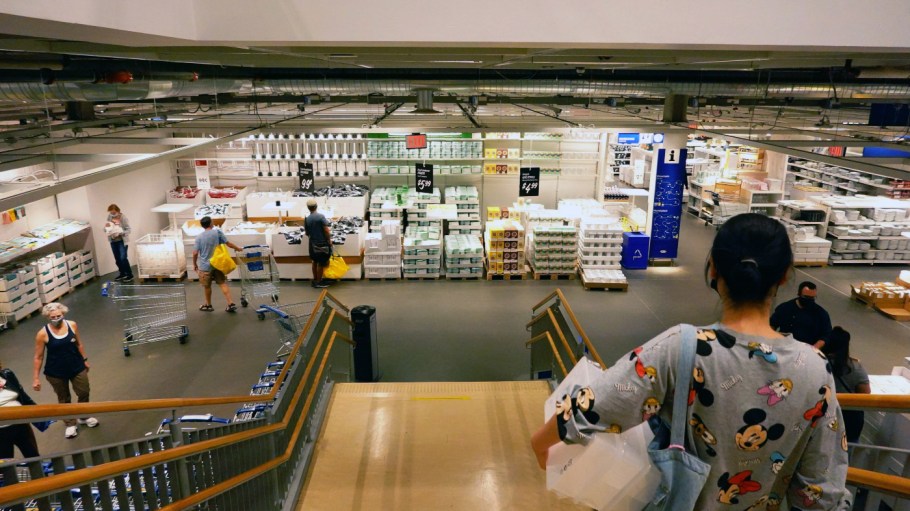 NEW YORK, NEW YORK - OCTOBER 15: People shop at an IKEA store on October 15, 2021 in the Red Hook neighborhood of Brooklyn. It will be the sole remaining Ikea store in New York City when the retailer closes its Queens location on Dec. 3, 2022.