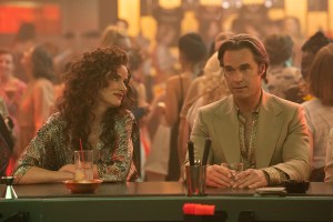 Welcome to Chippendales -- “Four Geniuses” - Episode 102 -- As Chippendales takes flight, Steve assembles his dream team—including a shy accountant who may be more than just a business hire. Denise (Juliette Lewis) and Nick (Murray Bartlett), shown. (Photo by: Erin Simkin/Hulu)