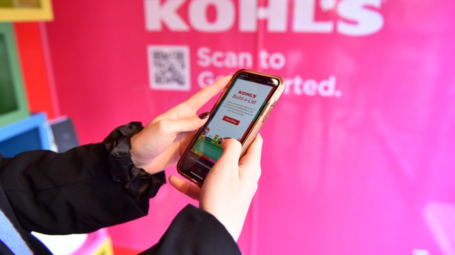 NEW YORK, NEW YORK - NOVEMBER 10: Build-a-List screen as Kohl's kicks off Nationwide "Build-a-List" Tool and Sweepstakes at New York City Holiday Pop Up on November 10, 2022 in New York City.