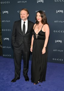 Rian Johnson and Karina Longworth at the 2022 LACMA Art+Film Gala held at LACMA on November 5, 2022 in Los Angeles, California.