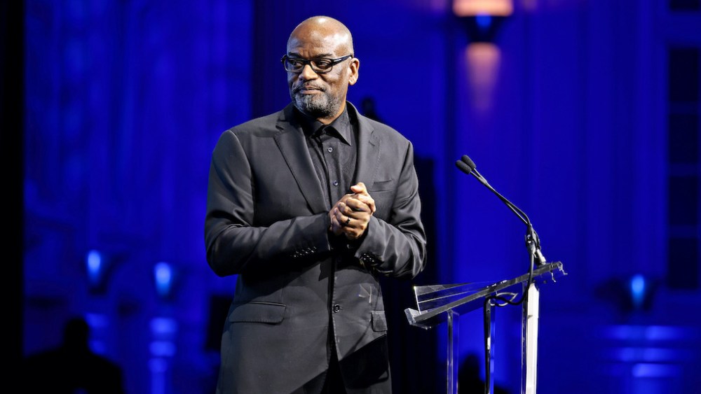 Dr. D'Wayne Edwards accepts the Person of the Year Award during the 2022 Footwear News Achievement Awards at Cipriani South Street on November 30, 2022 in New York City.