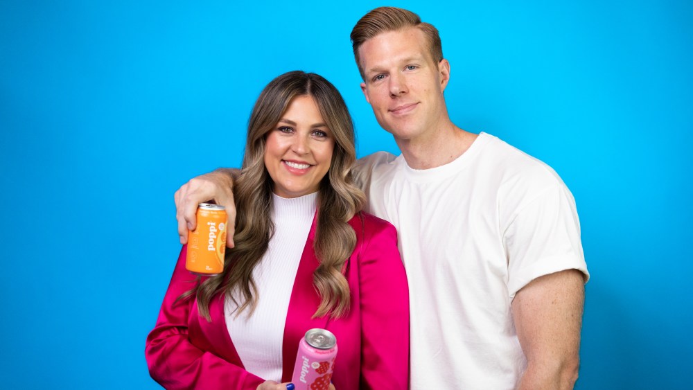 Poppi Prebiotic Soda Founders Allison and Stephen Ellsworth.