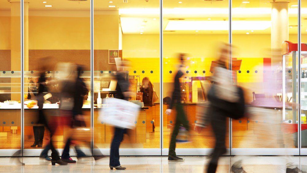 people silhouettes in motion blur