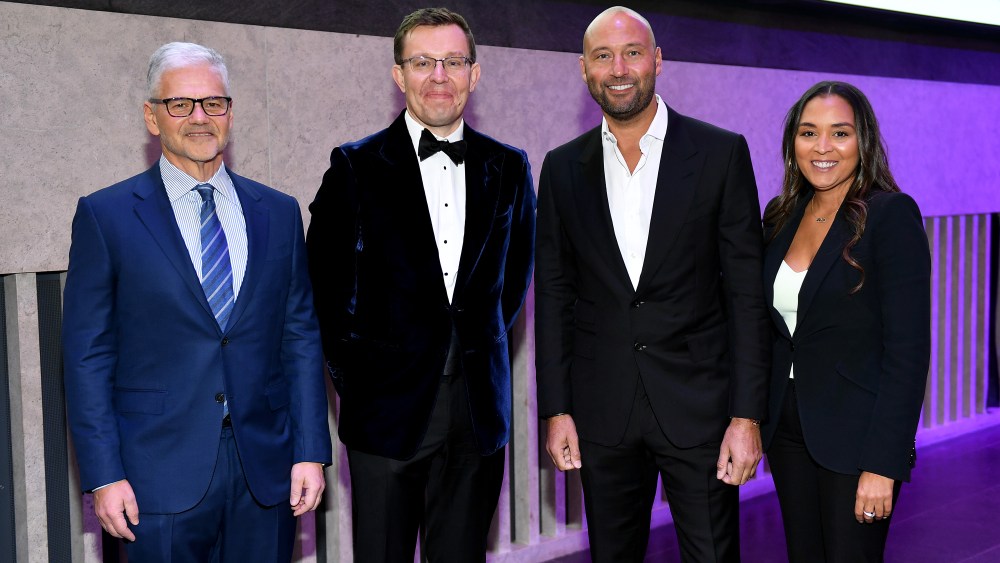 Movado Group CEO Efraim Grinberg, Henry Timms, Derek Jeter and Sharlee Jeter at Derek Jeter's Turn 2 Foundation's "Evening of Discovery."