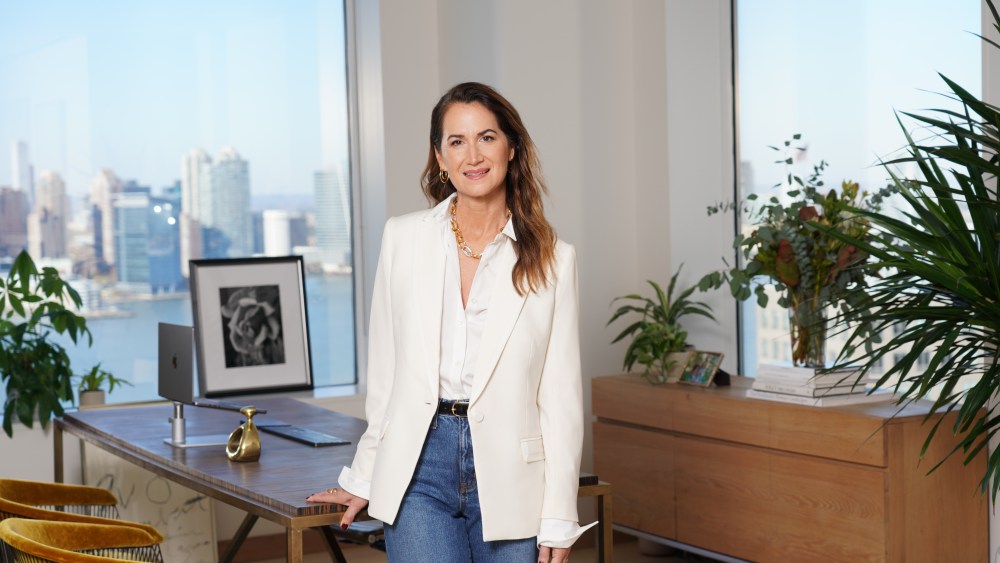 Portrait of Libby Wadle, CEO J Crew Group Inc. Photographed by George Chinsee at J Crew offices 225 Liberty Street, New York, New York.