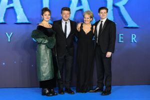 LONDON, ENGLAND - DECEMBER 06: Ruby Ashbourne Serkis, Andy Serkis, Lorraine Ashbourne and Louis Ashbourne Serkis attend the "Avatar: The Way of Water" world premiere at the Odeon Luxe Leicester Square on December 06, 2022 in London, England. (Photo by Joe Maher/Getty Images)
