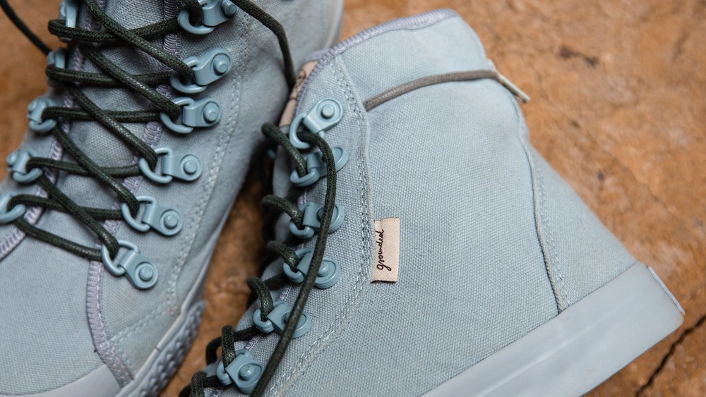 Grounded People's vegan shoes are made with recycled cotton