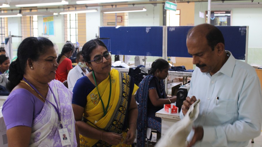 M. Anbukani at the Penguin factory.