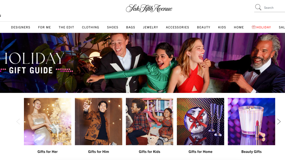 The Saks.com holiday gift guide.