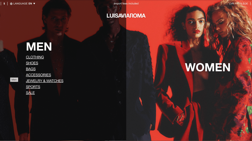 The LuisaViaRoma e-commerce platform.