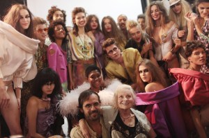 Vivienne Westwood backstage at the Spring/Summer 2017 show.