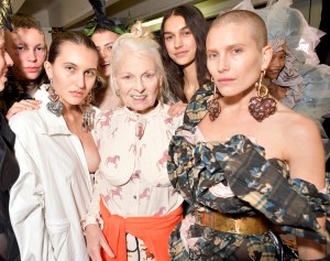 Vivienne Westwood and Dree Hemingway backstage at the Spring/Summer 2019 show.