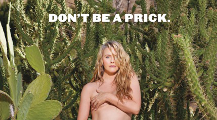 Alicia Silverstone bares it on broadway in PETA ad campaign dont be a prick, vegan leather boots, nude style statement