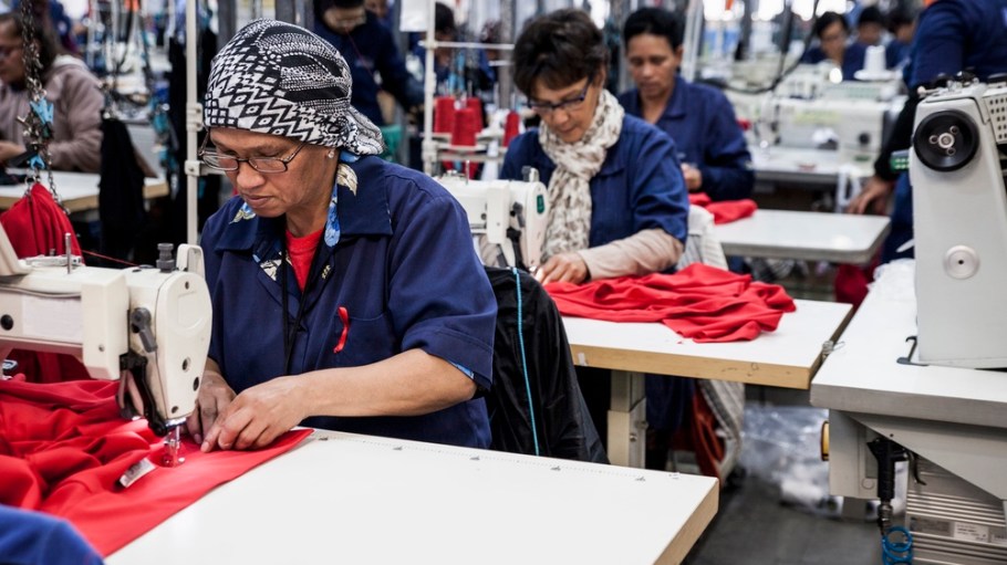 Garment workers in Capetown, Africa.