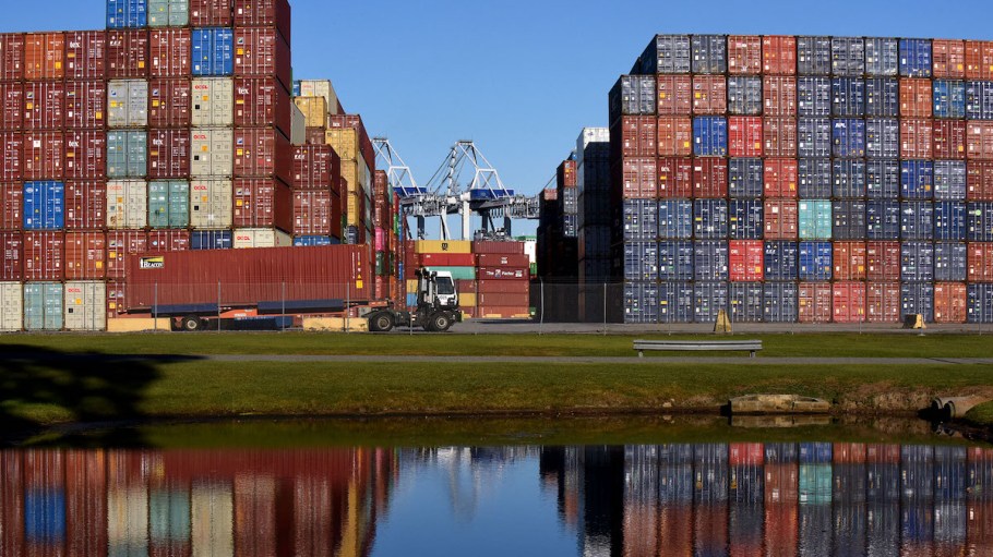 Shipping containers.