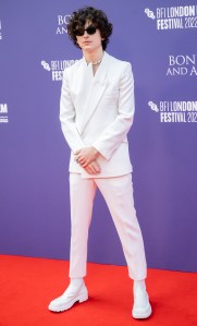 LONDON, ENGLAND - OCTOBER 08: Timothée Chalamet attends the "Bones & All" premiere during the 66th BFI London Film Festival at The Royal Festival Hall on October 08, 2022 in London, England. (Photo by Samir Hussein/WireImage)