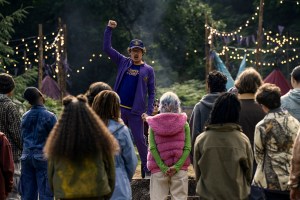 Wednesday. Steve Buscemi as Barry Dort in episode 203 of Wednesday. Cr. Helen Sloan/Netflix © 2025