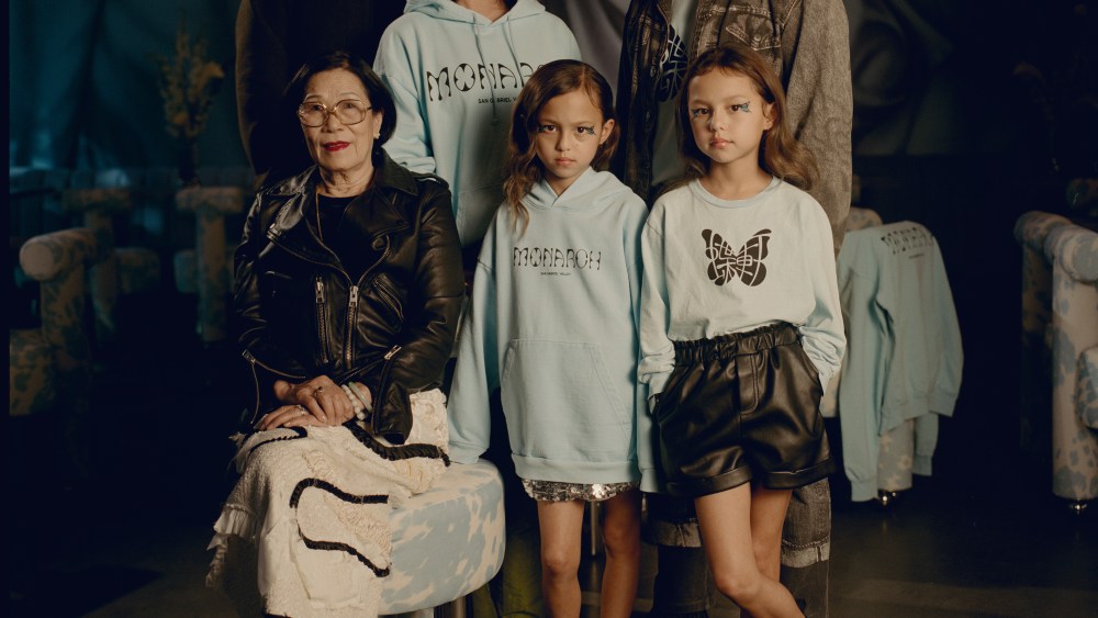 Humberto Leon (far right) with his family in pieces from the Monarch collection.