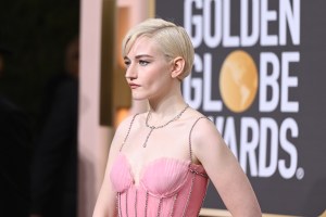 Julia Garner at the 80th Annual Golden Globe Awards held at The Beverly Hilton on January 10, 2023 in Beverly Hills, California.