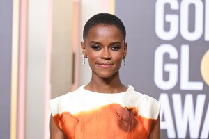 Letitia Wright at the 80th Annual Golden Globe Awards held at The Beverly Hilton on January 10, 2023 in Beverly Hills, California.