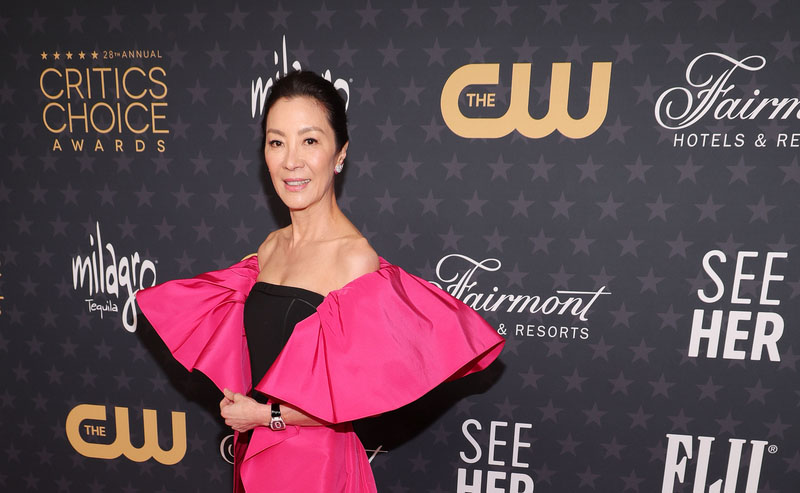 Michelle Yeoh at the 28th Critics' Choice Awards held at the Fairmont Century Plaza on January 15, 2023 in Los Angeles, California.