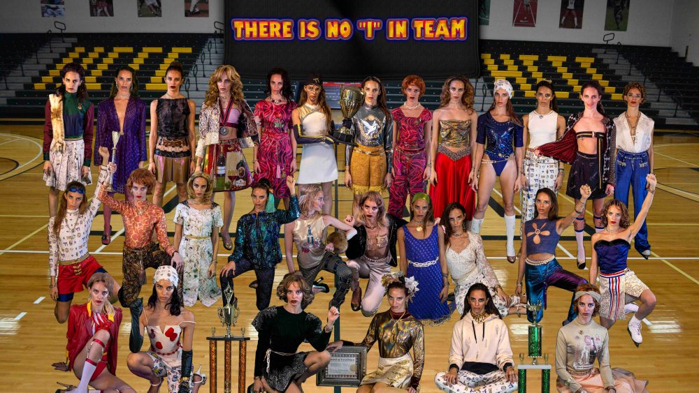 The interdisciplinary artist and fashion designer acts out 50 different characters in the short video.