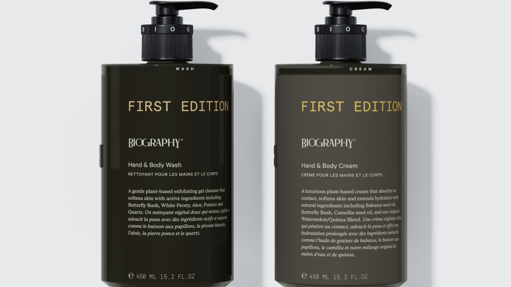 Biography Hand & Body Wash and Hand & Body Cream in scent First Edition.