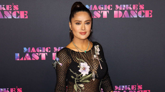 Salma Hayek at the "Magic Mike's Last Dance" World Premiere on Jan. 25 in Miami Beach.