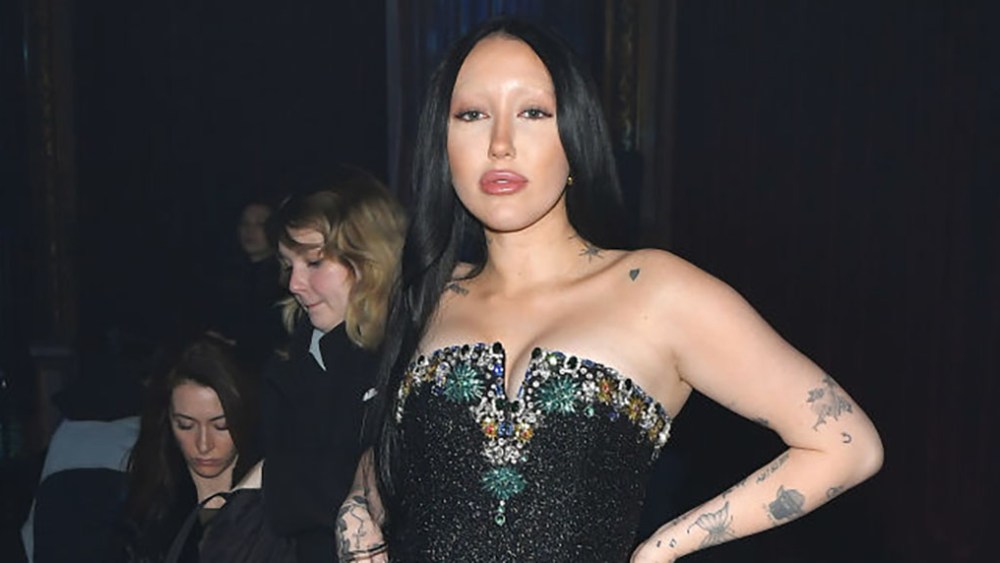 PARIS, FRANCE - JANUARY 24: (EDITORIAL USE ONLY - For Non-Editorial use please seek approval from Fashion House) Noah Cyrus attends the Miss Sohee Haute Couture Spring Summer 2023 show as part of Paris Fashion Week  on January 24, 2023 in Paris, France. (Photo by Dominique Charriau/WireImage)