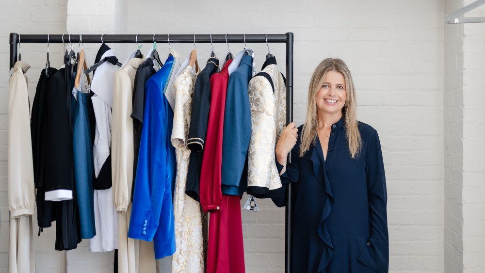 Jenny Packham with the designs she created for the staff of The Peninsula London hotel, which will open in early 2023.