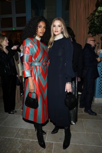 PARIS, FRANCE - JANUARY 24: Tina Kunakey and Rosie Huntington-Whitely attend private dinner celebrating the Gucci High Jewelry Collection at Hotel Ritz on January 24, 2023 in Paris, France. (Photo by Jacopo M. Raule/Getty Images for Gucci)