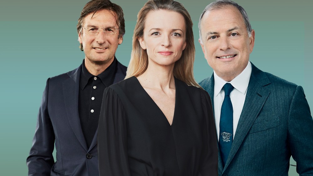 Pietro Beccari, Delphine Arnault and Michael Burke LVMH
