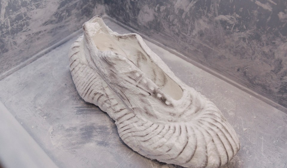 A Reebok x Botter concept shoe, fresh out of the 3D printer at HP offices in Barcelona.