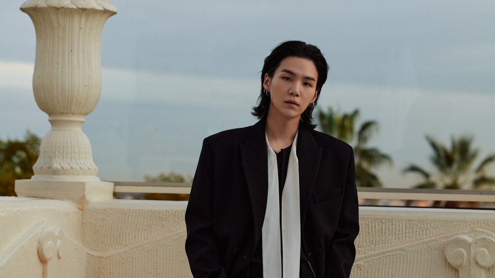 Suga, bts, valentino ad