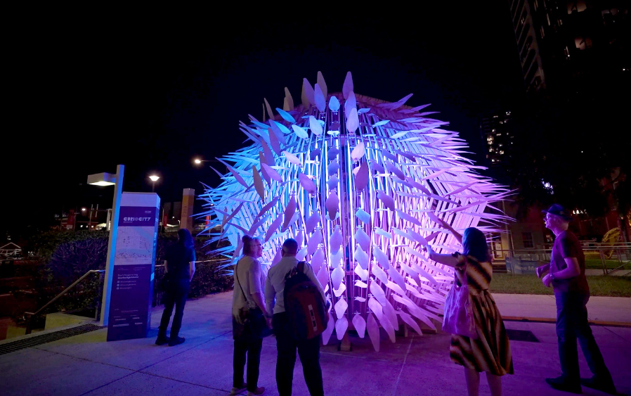 The public art installation will be on view through Feb. 24.