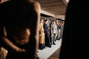 Backstage at Dries Van Noten Men's Fall 2023