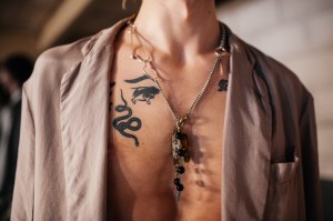 Backstage at Dries Van Noten Men's Fall 2023