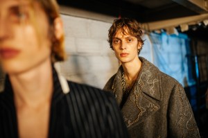 Backstage at Dries Van Noten Men's Fall 2023