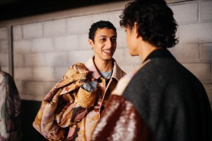 Backstage at Dries Van Noten Men's Fall 2023