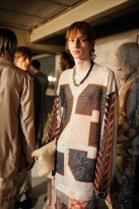 Backstage at Dries Van Noten Men's Fall 2023