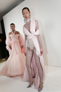 Backstage at Giambattista Valli Couture Spring 2023
