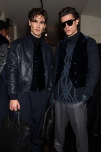 Backstage at Giorgio Armani Men's Fall 2023