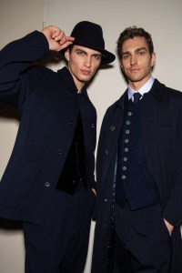 Backstage at Giorgio Armani Men's Fall 2023