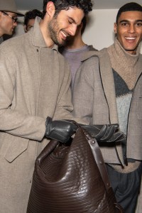 Backstage at Giorgio Armani Men's Fall 2023
