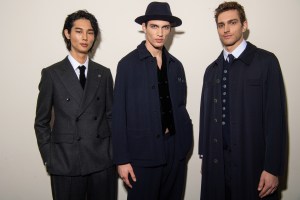 Backstage at Giorgio Armani Men's Fall 2023
