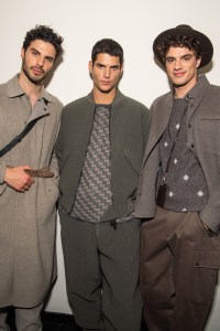 Backstage at Giorgio Armani Men's Fall 2023