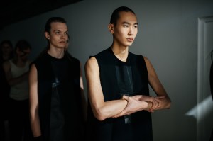 Backstage at Rick Owens Men's fall 2023
