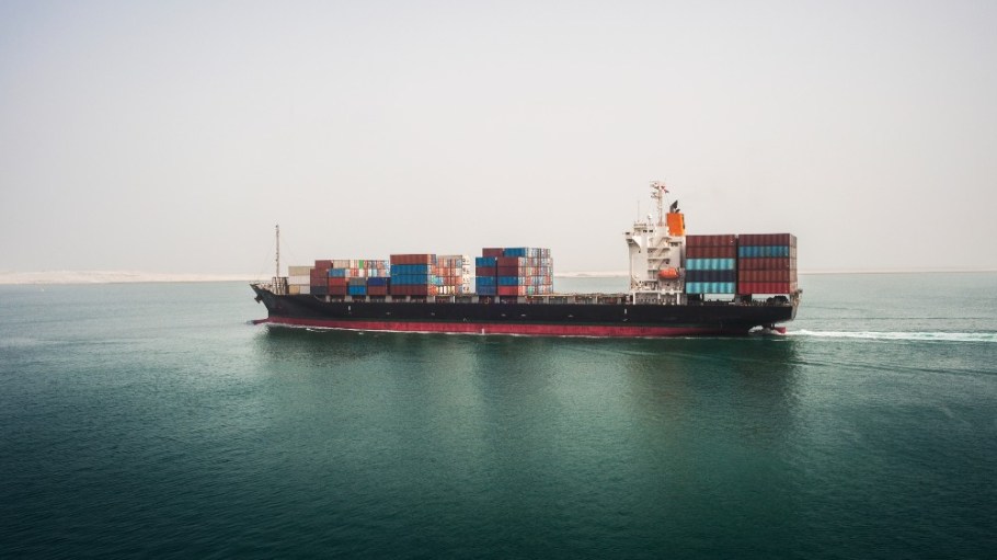 Container ship.
